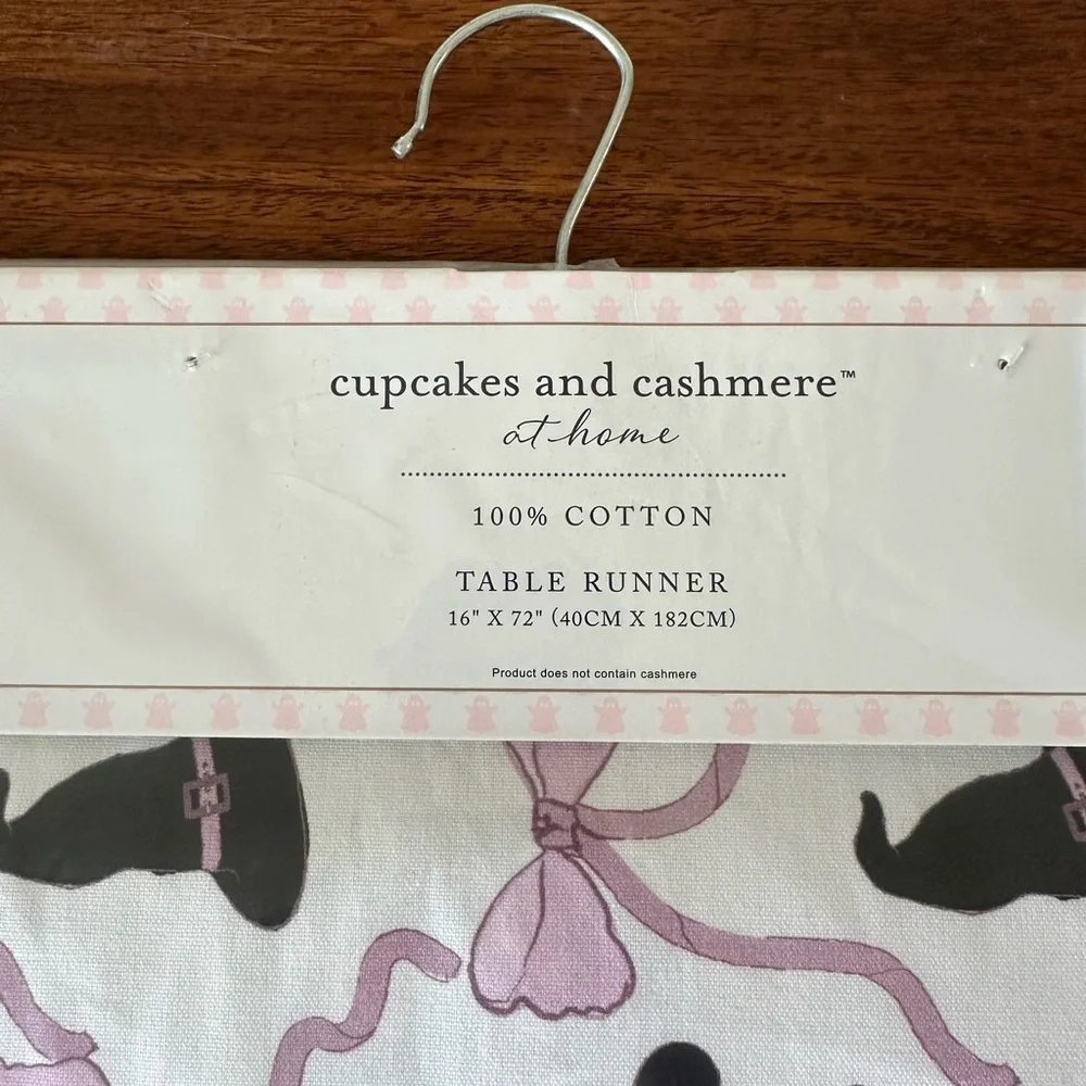 Halloween Cupcakes and Cashmere Lavender and Black Witch Hat Bow Table Runner
